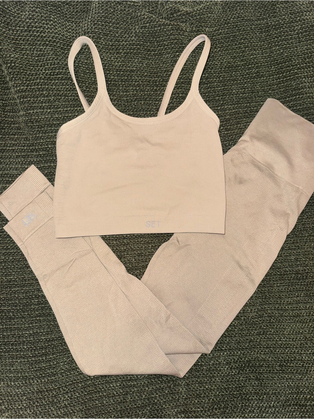 SET Active Seamless Ribbed Crop Tank & Leggings - Light Nude